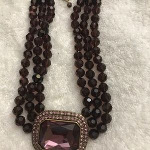 Elegant Beaded Purple Choker